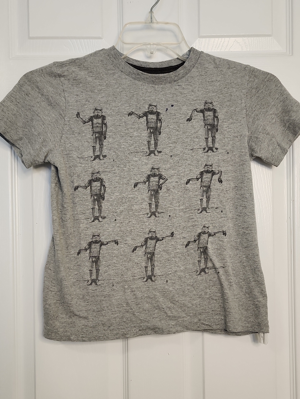 Old Navy Grey Robot Grid Short Sleeve Tee